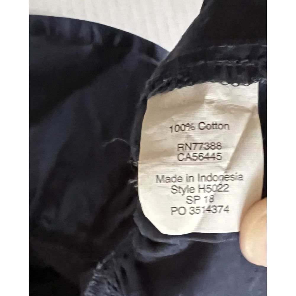 J. Crew Peplum Tank Top Bow Tie Back Navy Blue 100% Cotton Large Sporty Preppy - Picture 5 of 6